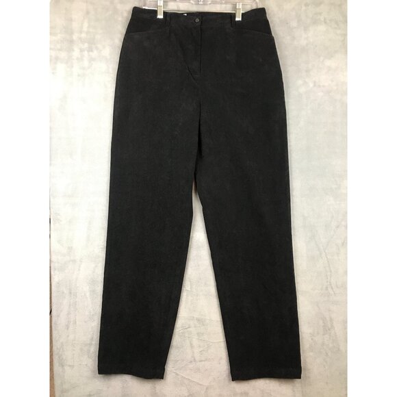 Talbots  Corduroy Pants Womens 12 Black Stretch - Picture 1 of 5